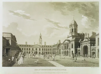 Il grande cortile del Castello di Dublino, 1792